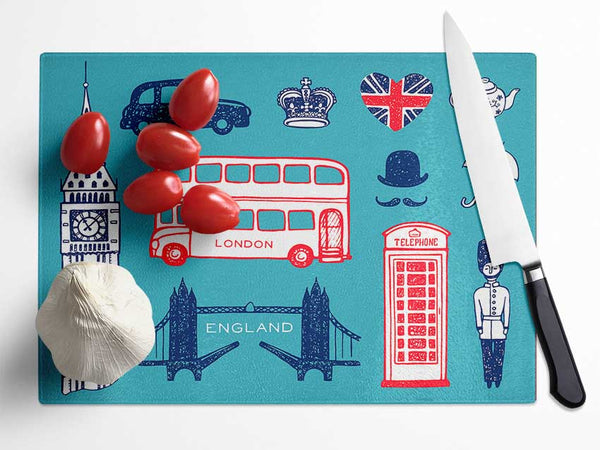 All The Things To Love In The City 3 Glass Chopping Board