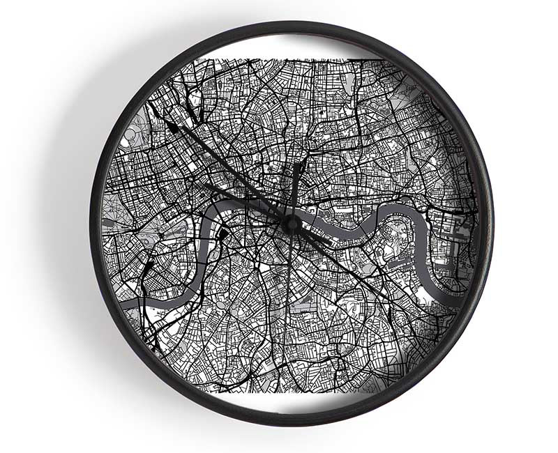 The Map Of London Thames 4 Clock - Wallart-Direct UK