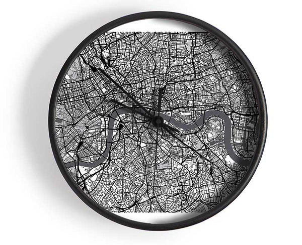 The Map Of London Thames 4 Clock - Wallart-Direct UK