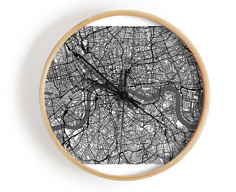 The Map Of London Thames 4 Clock - Wallart-Direct UK