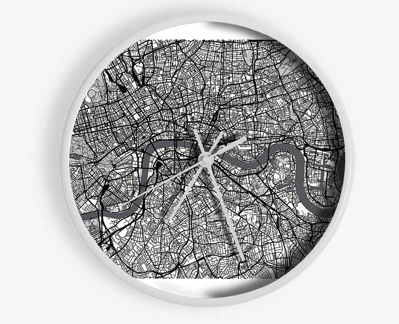 The Map Of London Thames 4 Clock - Wallart-Direct UK