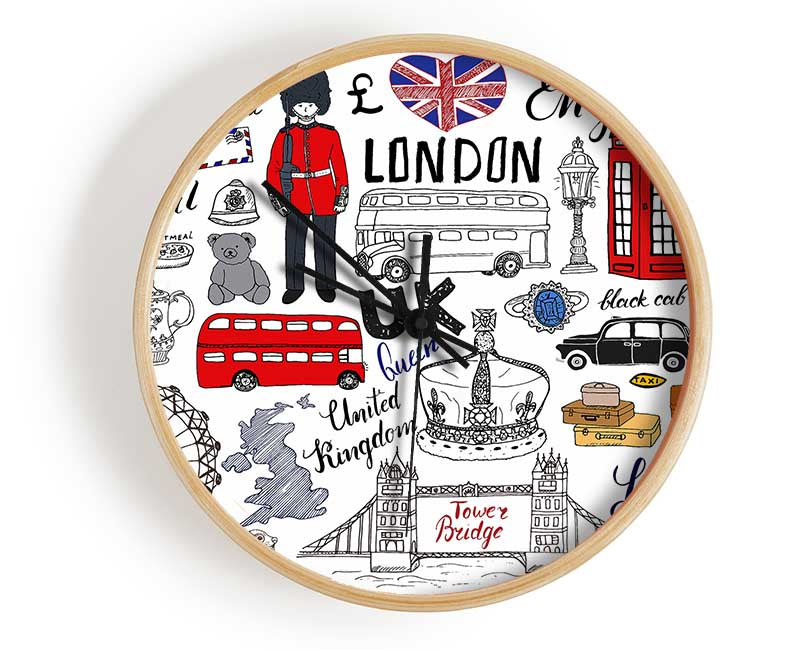 All The Things To Love In The City 1 Clock - Wallart-Direct UK