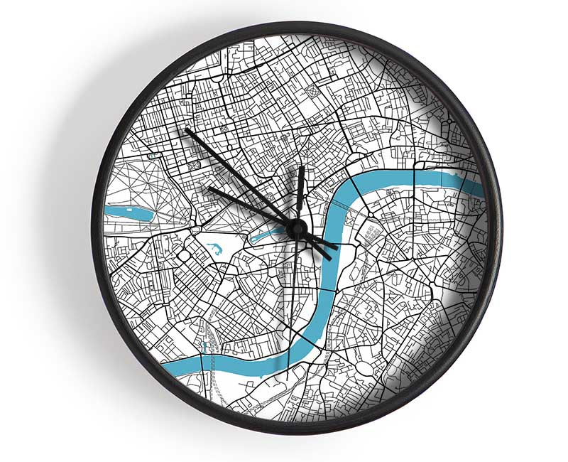 The Map Of London Thames 1 Clock - Wallart-Direct UK