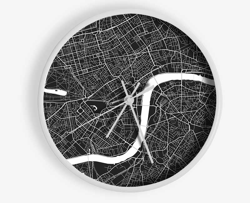 The Map Of London Thames 3 Clock - Wallart-Direct UK