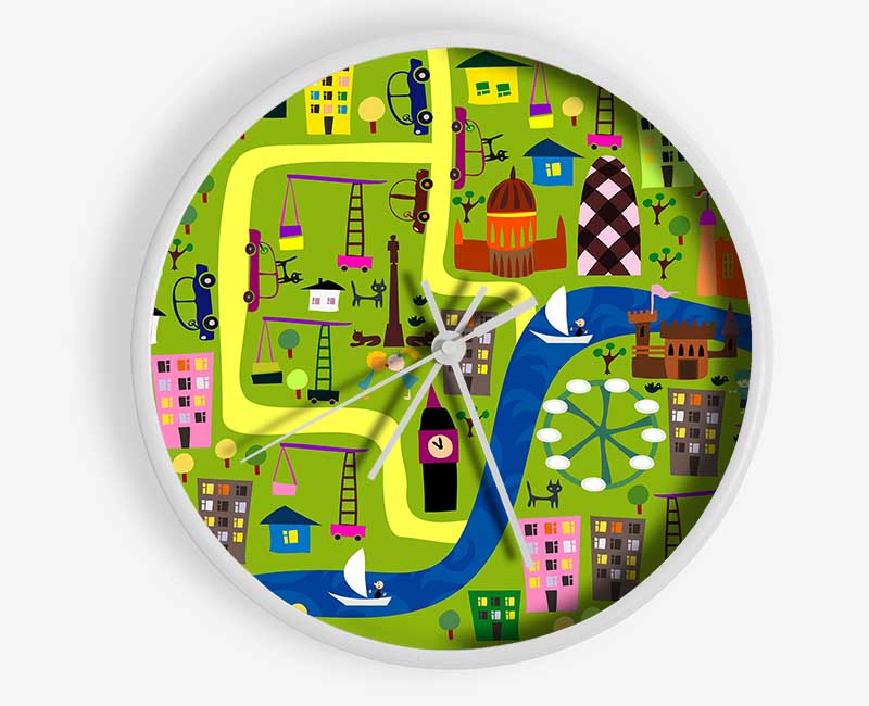 Childs Map Of The City Clock - Wallart-Direct UK