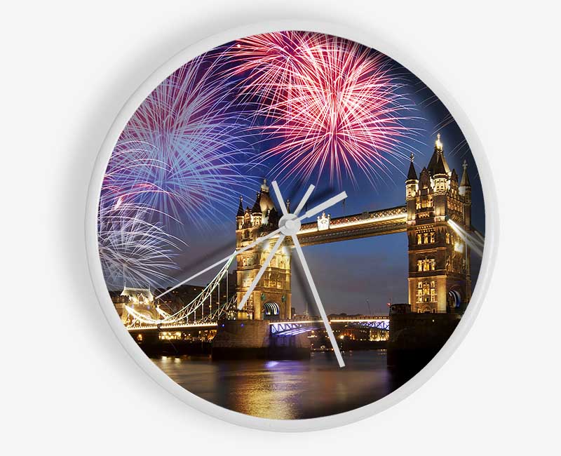 Fireworks Over Tower Bridge Clock - Wallart-Direct UK