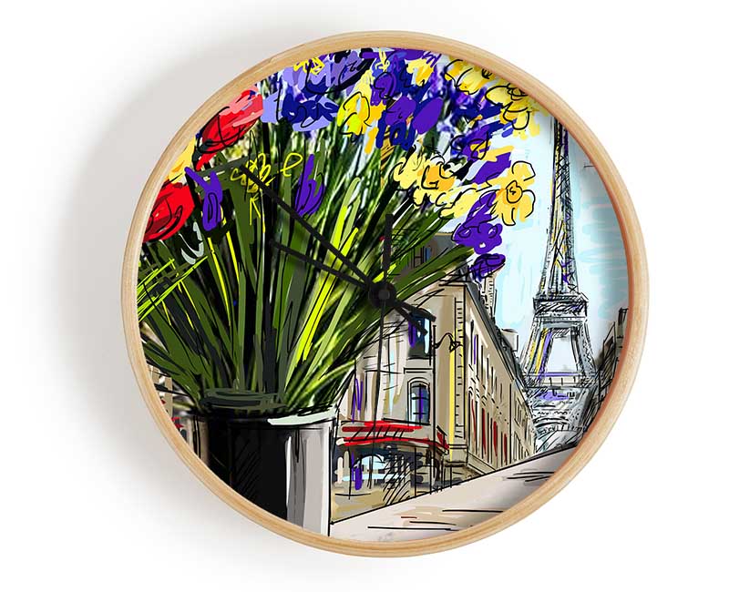 Eiffel Tower Streets 13 Clock - Wallart-Direct UK