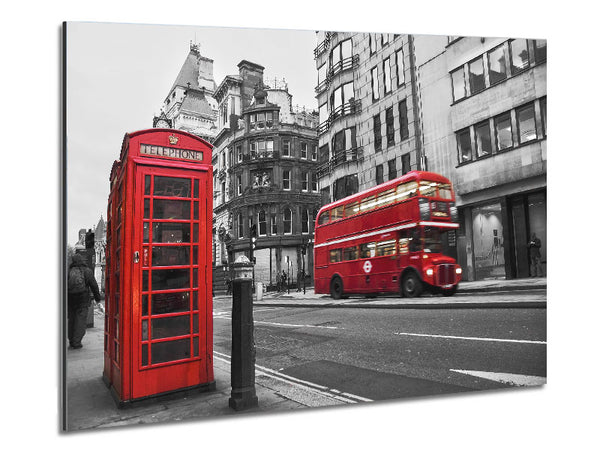 Double Decker Red Bus Through The Streets