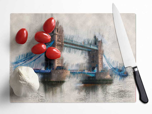 Tower Bridge Watercolour Glass Chopping Board