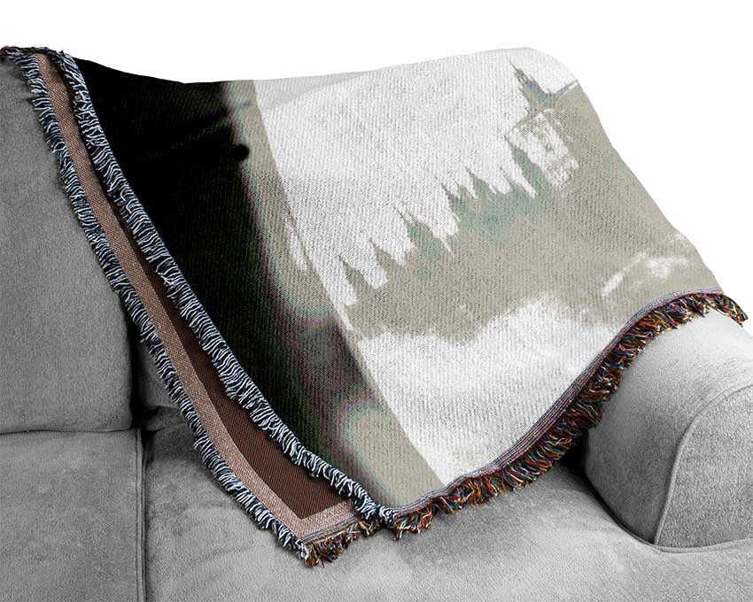 Big Ben Through The London Eye Mist Woven Blanket