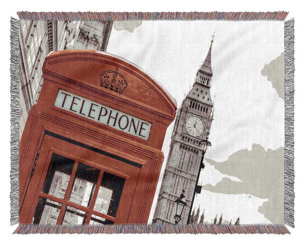 Big Ben Phone Box Woven Blanket