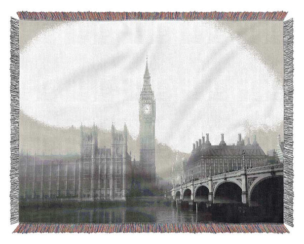 Morning Mist Over London T Woven Blanket