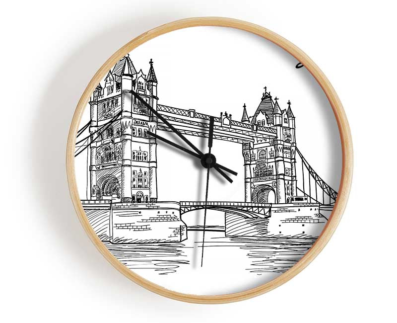 Tower Bridge Outline 7 Clock - Wallart-Direct UK