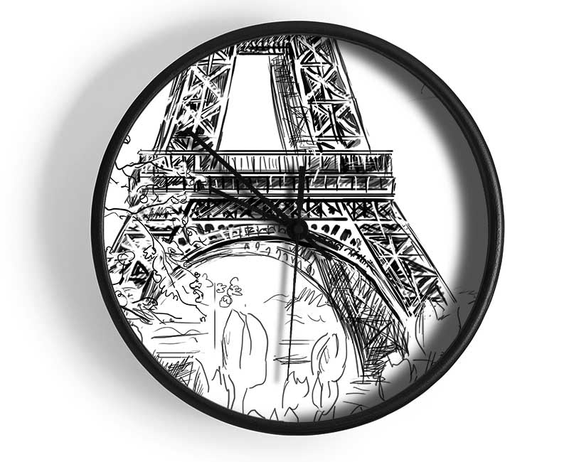 Eiffel Tower Close Up 1 Clock - Wallart-Direct UK