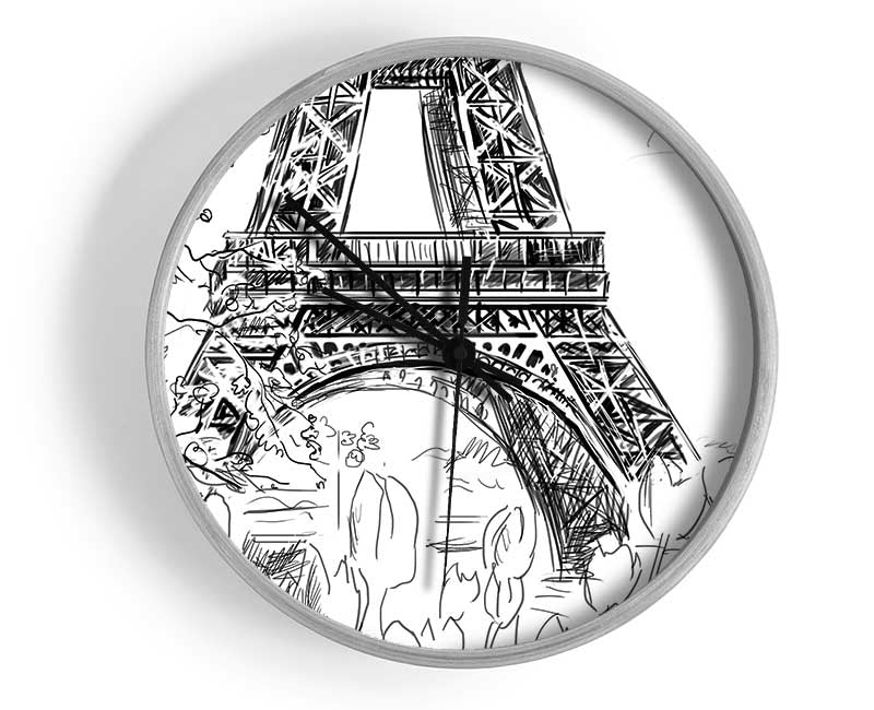 Eiffel Tower Close Up 1 Clock - Wallart-Direct UK