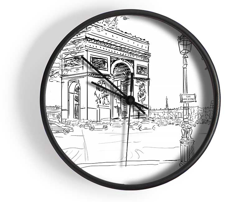 Arc De Triomphe 2 Clock - Wallart-Direct UK