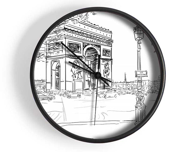 Arc De Triomphe 2 Clock - Wallart-Direct UK