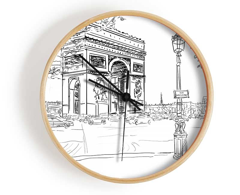 Arc De Triomphe 2 Clock - Wallart-Direct UK