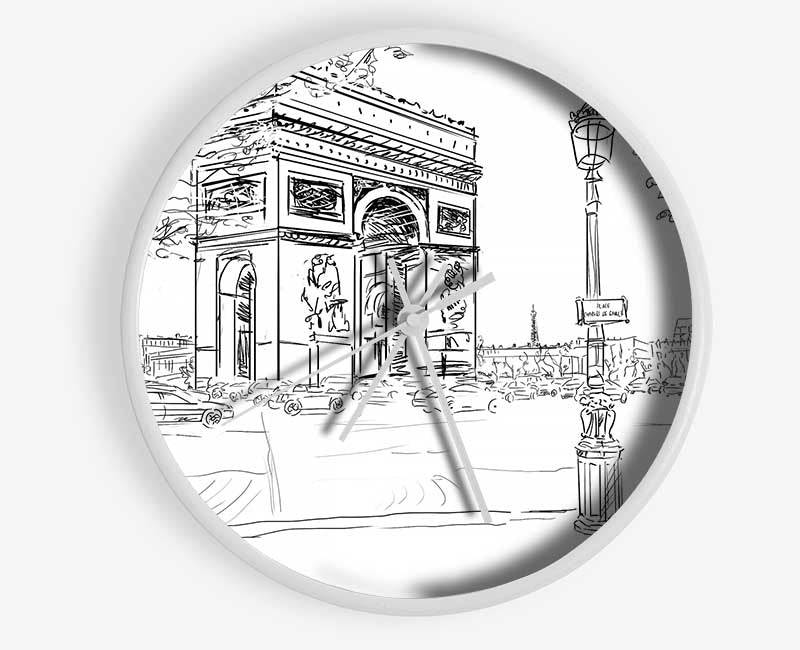 Arc De Triomphe 2 Clock - Wallart-Direct UK