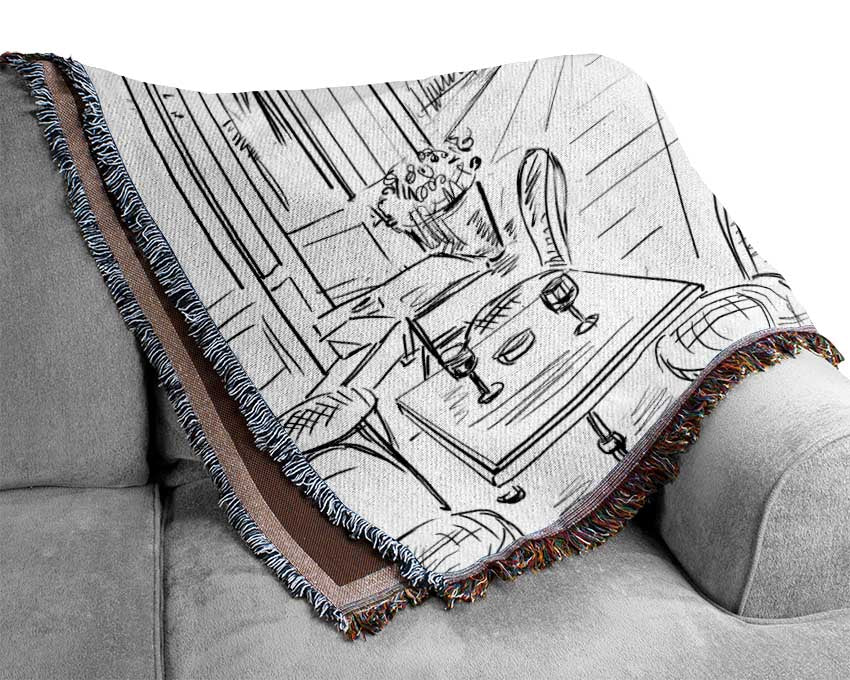 Eiffel Tower Streets 3 Woven Blanket