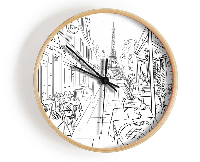 Eiffel Tower Streets 4 Clock - Wallart-Direct UK