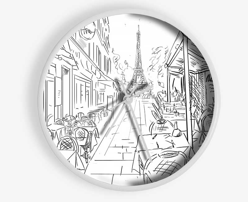 Eiffel Tower Streets 4 Clock - Wallart-Direct UK