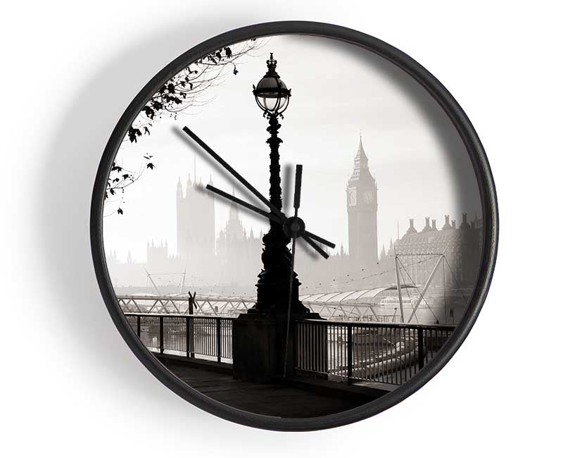 Mist Over The City 1 Clock - Wallart-Direct UK