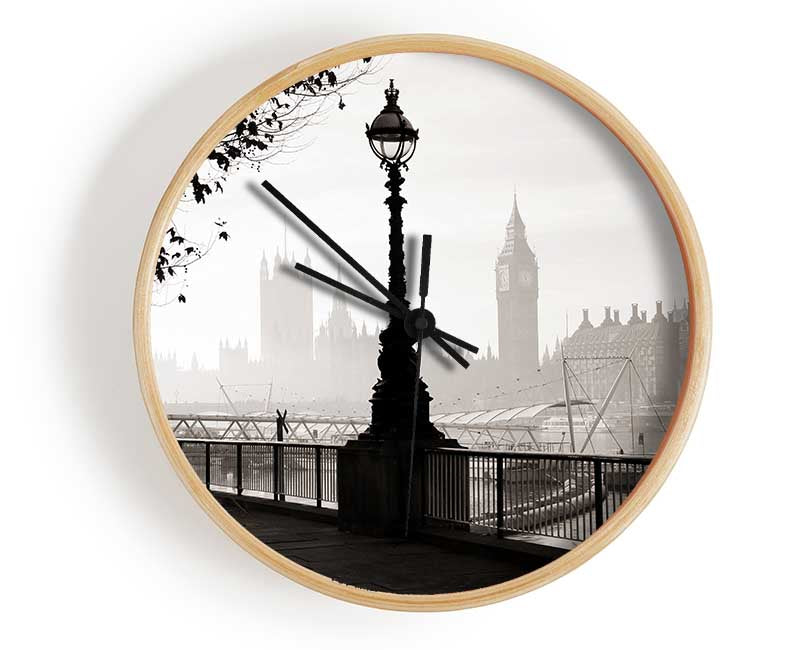 Mist Over The City 1 Clock - Wallart-Direct UK