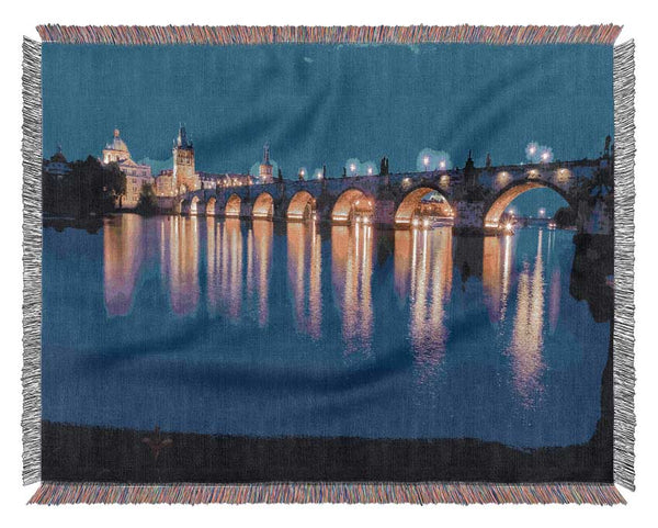 Charles Bridge Blues Woven Blanket