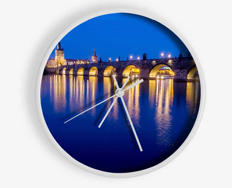 Charles Bridge Blues Clock - Wallart-Direct UK