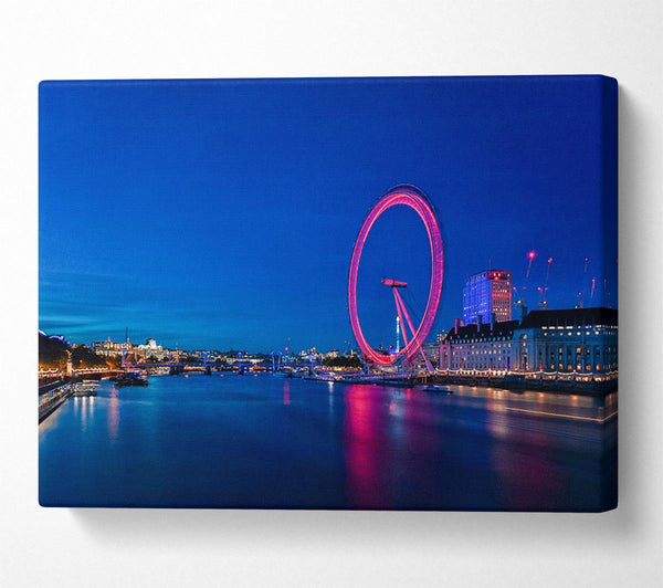 Picture of London Eye Pink Glow Canvas Print Wall Art