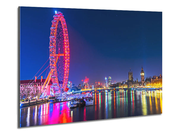 London Eye Rainbow Thames At Night