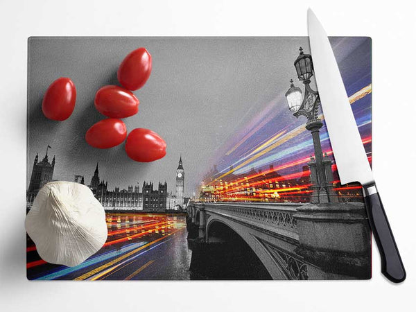 Tower Bridge Speed Of Light 3 Glass Chopping Board