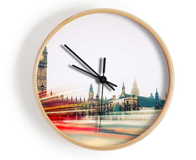 Big Ben Red Bus Bl Clock - Wallart-Direct UK