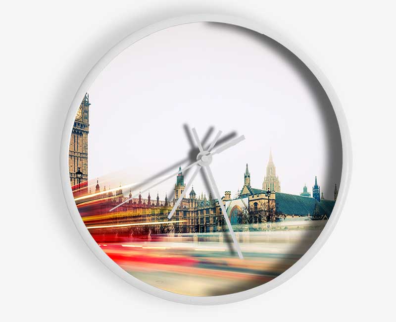 Big Ben Red Bus Bl Clock - Wallart-Direct UK