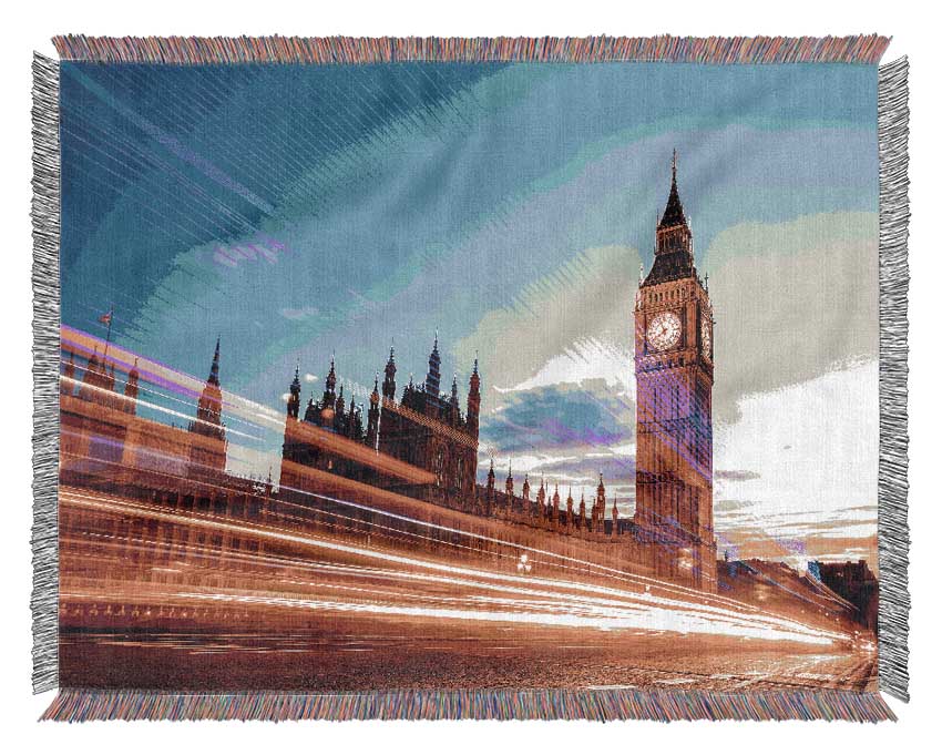 Big Ben Speed Of Light 2 Woven Blanket