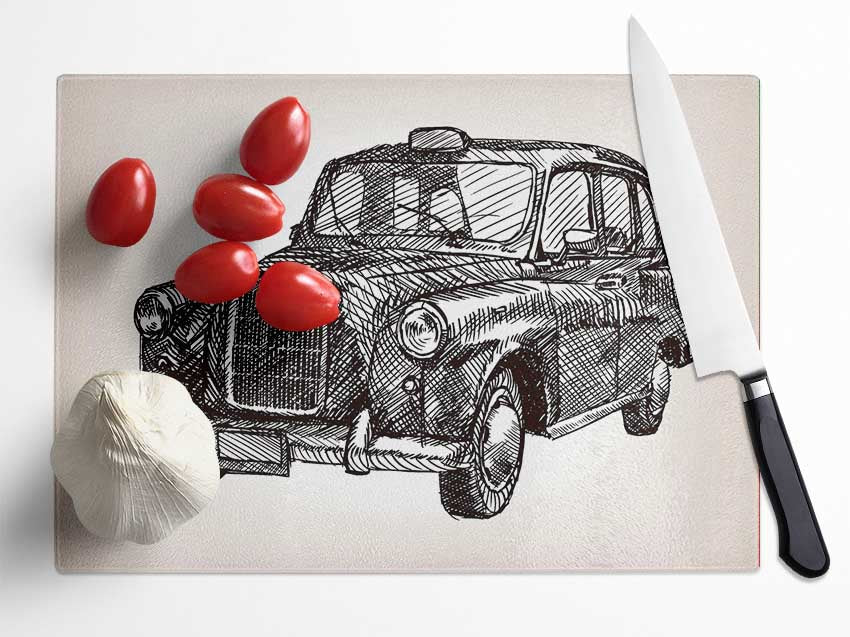 Iconic Black Cab Glass Chopping Board