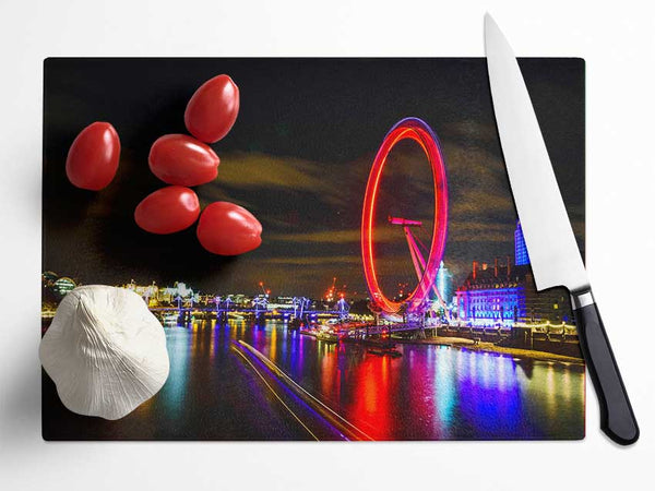 The London Eye Night Glass Chopping Board