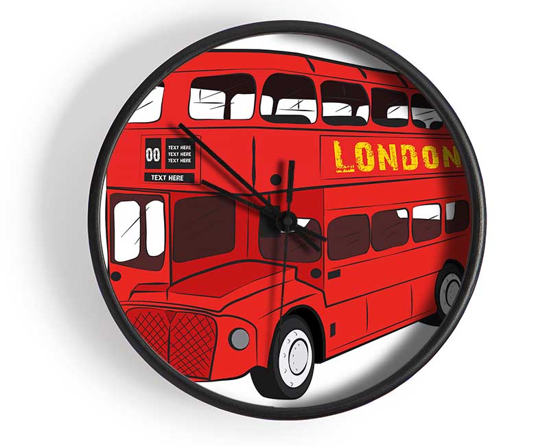 Iconic Red Bus Clock - Wallart-Direct UK