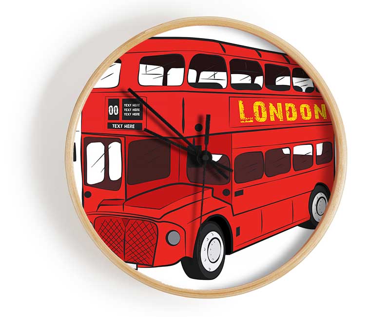 Iconic Red Bus Clock - Wallart-Direct UK