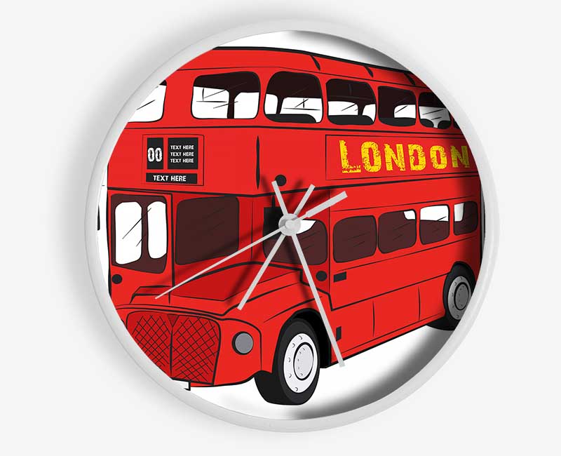 Iconic Red Bus Clock - Wallart-Direct UK