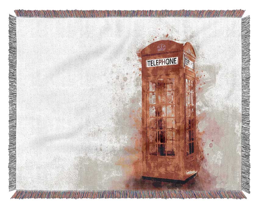 Red Phone Box Splash Woven Blanket