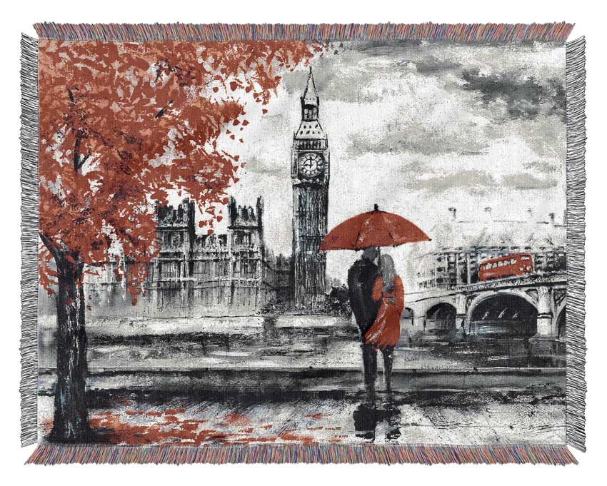 Romantic Big Ben Walk Woven Blanket