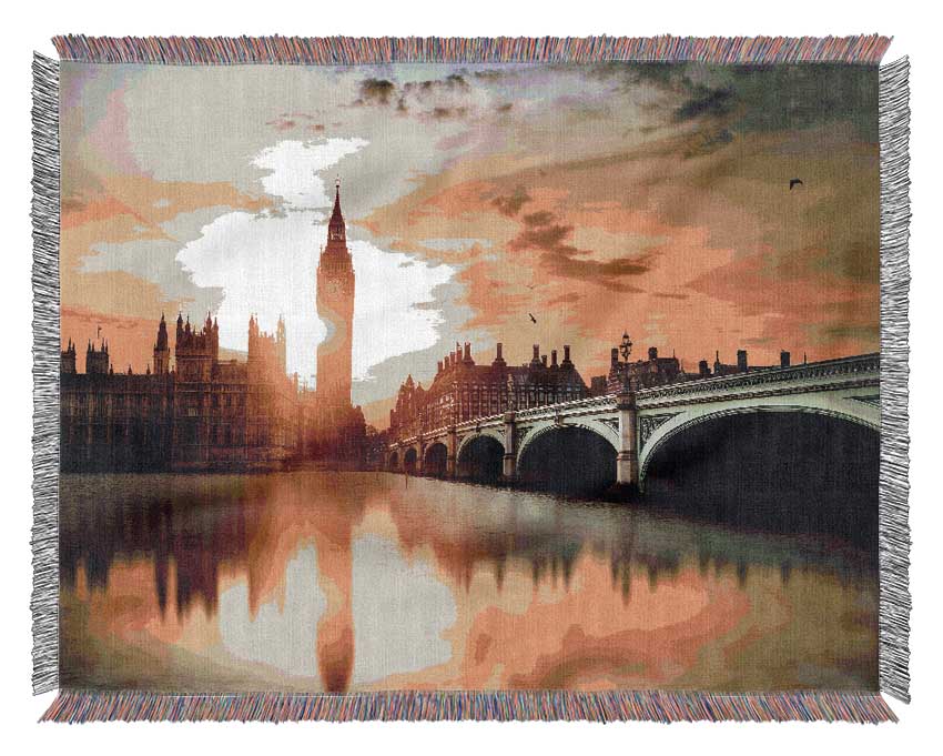 Sunset Through Big Ben Woven Blanket