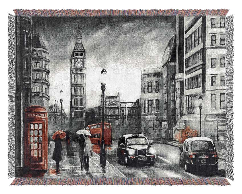 Iconic London Streets Woven Blanket