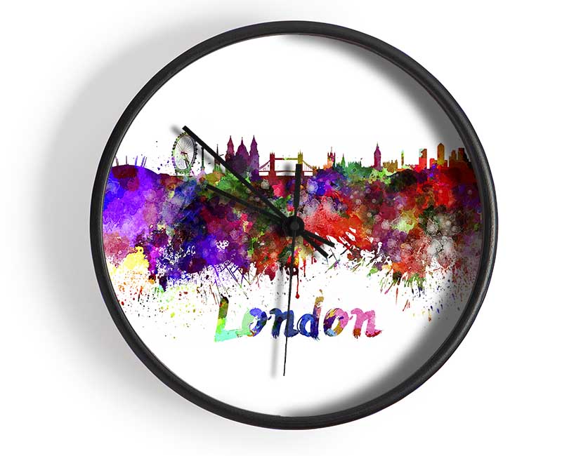 Rainbow London Splash 1 Clock - Wallart-Direct UK