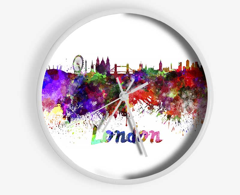 Rainbow London Splash 1 Clock - Wallart-Direct UK