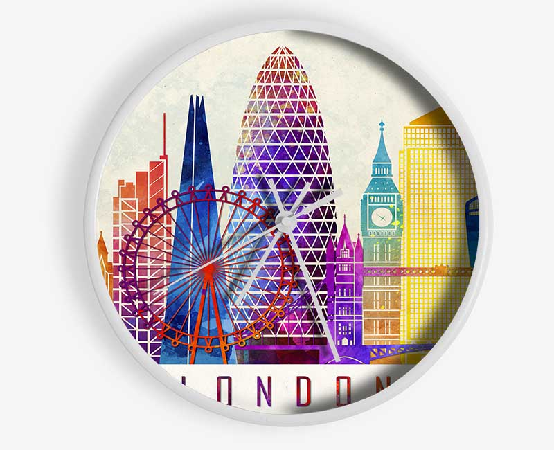 Rainbow City 2 Clock - Wallart-Direct UK