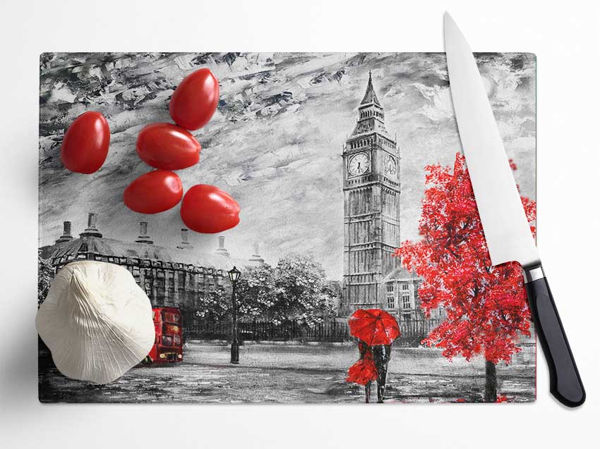 Romance In The City Glass Chopping Board