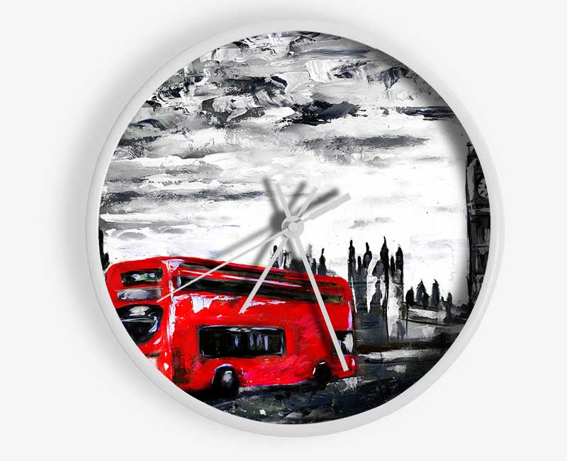 Big Ben Red Bus Clock - Wallart-Direct UK